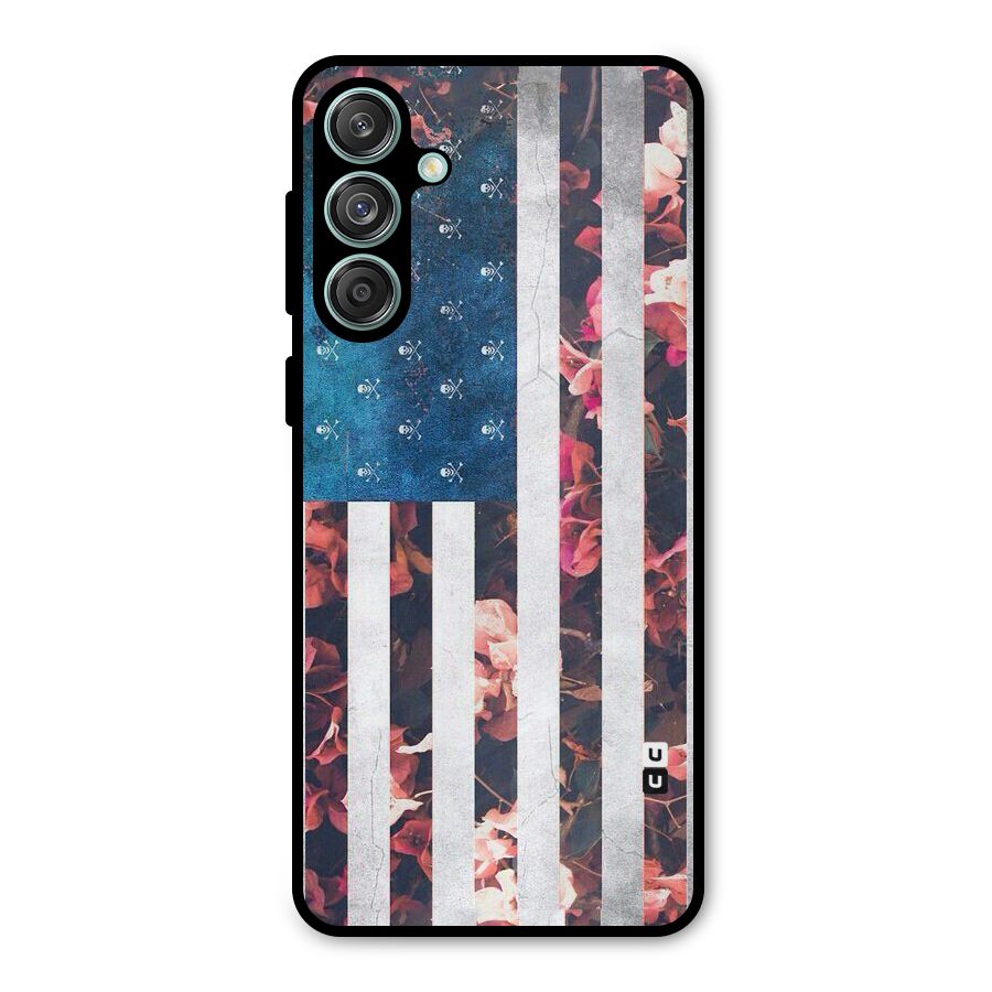 Flag Stripes Metal Back Case for Galaxy M55 5G