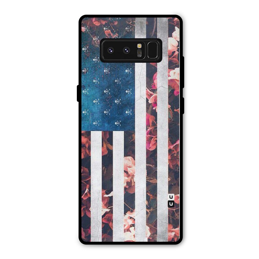 Flag Stripes Metal Back Case for Galaxy Note 8