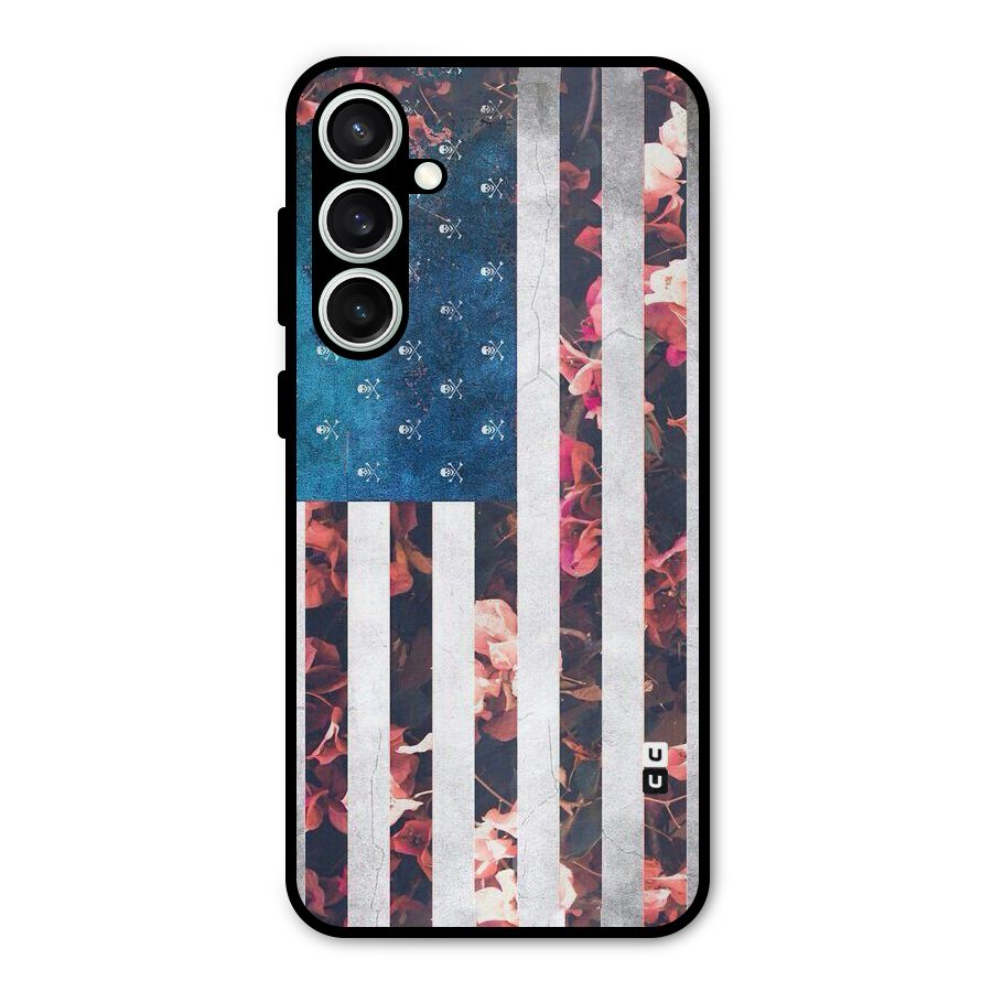 Flag Stripes Metal Back Case for Galaxy S23 FE