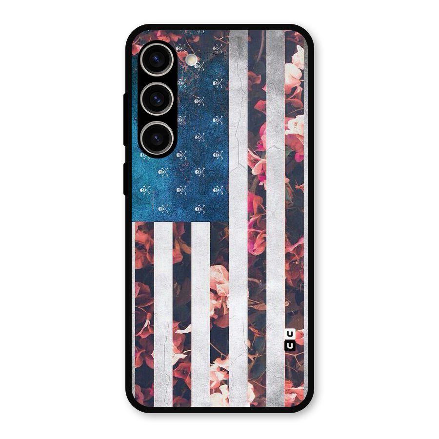 Flag Stripes Metal Back Case for Galaxy S23 Plus