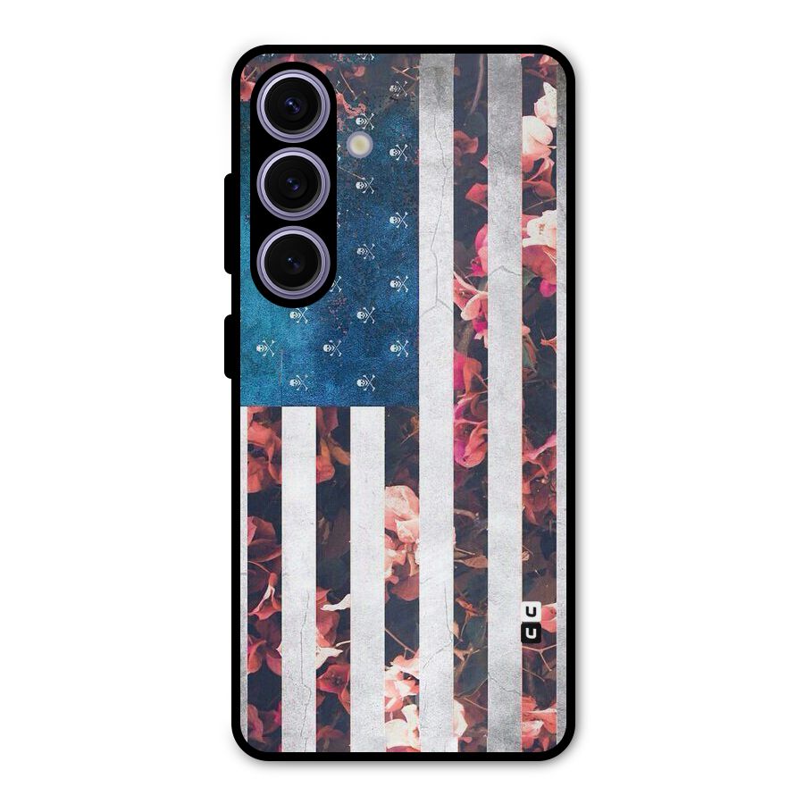 Flag Stripes Metal Back Case for Galaxy S24
