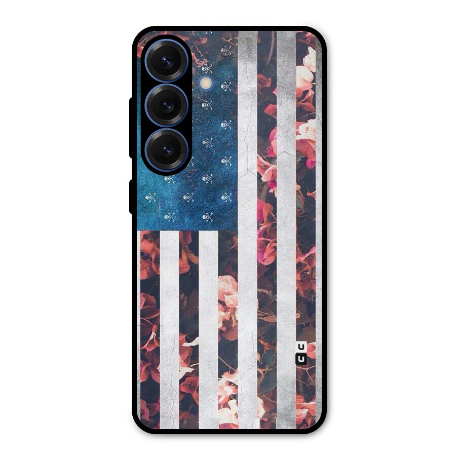 Flag Stripes Metal Back Case for Galaxy S25