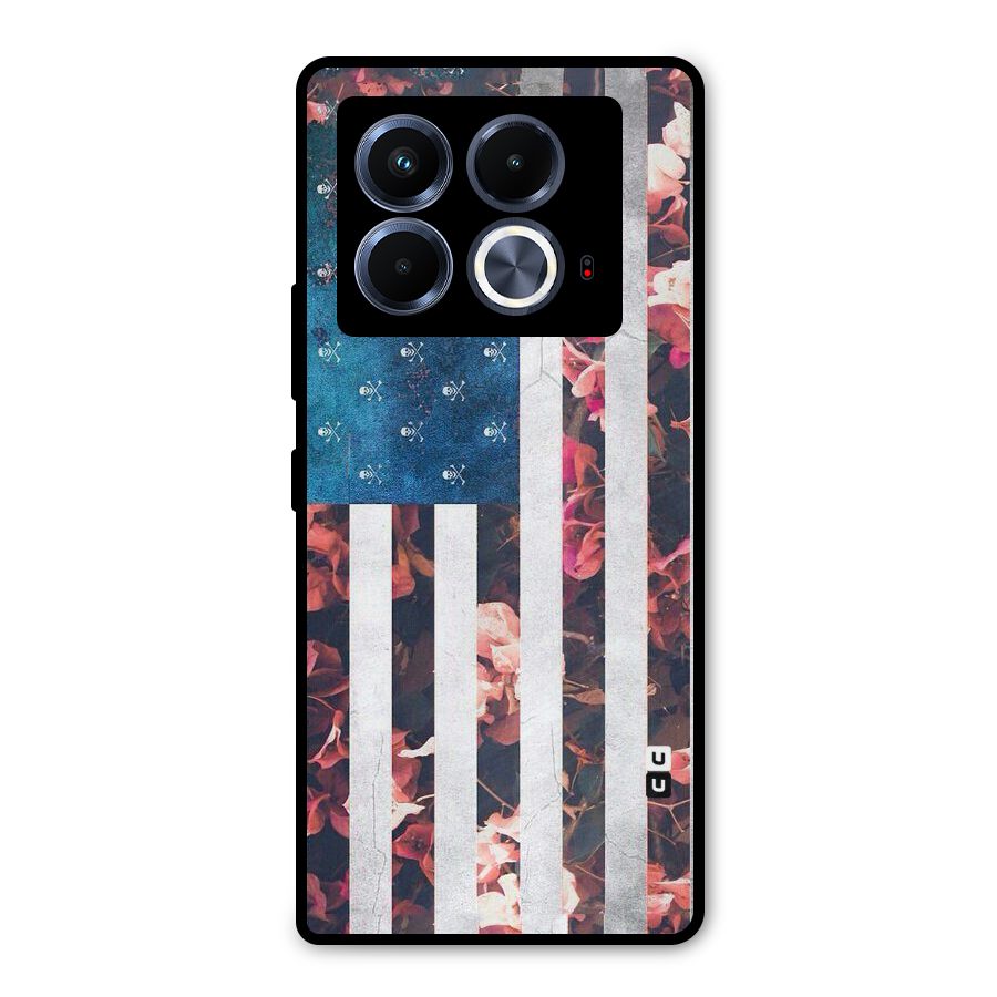 Flag Stripes Metal Back Case for Infinix Note 40 5G