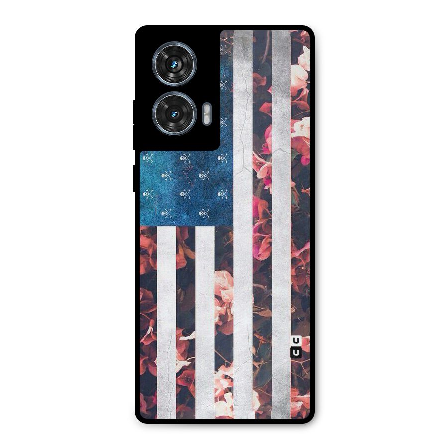 Flag Stripes Metal Back Case for Motorola Edge 50 Fusion