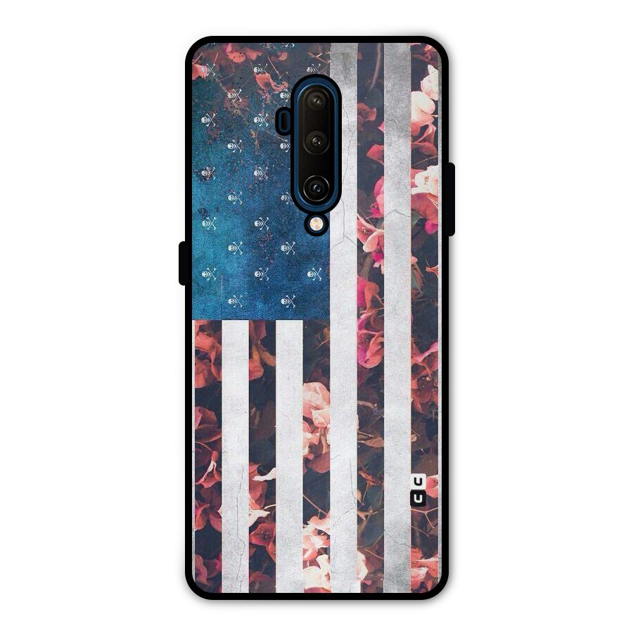 Flag Stripes Metal Back Case for OnePlus 7T Pro