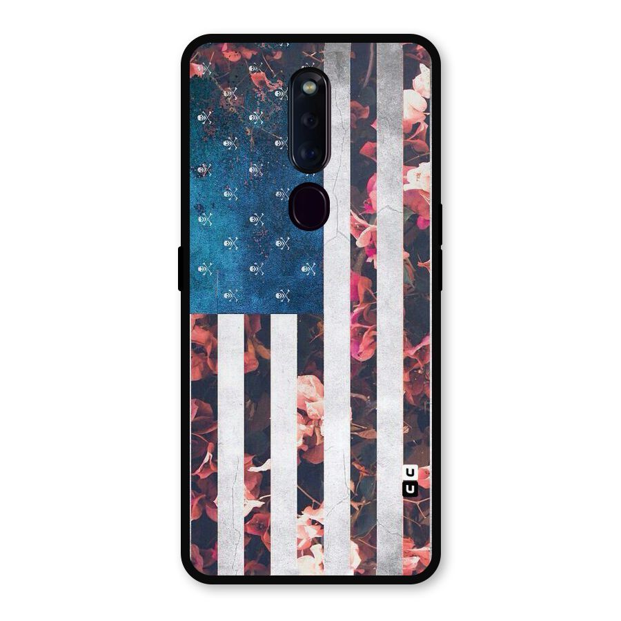 Flag Stripes Metal Back Case for Oppo F11 Pro