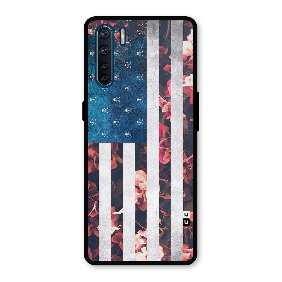 Flag Stripes Metal Back Case for Oppo F15