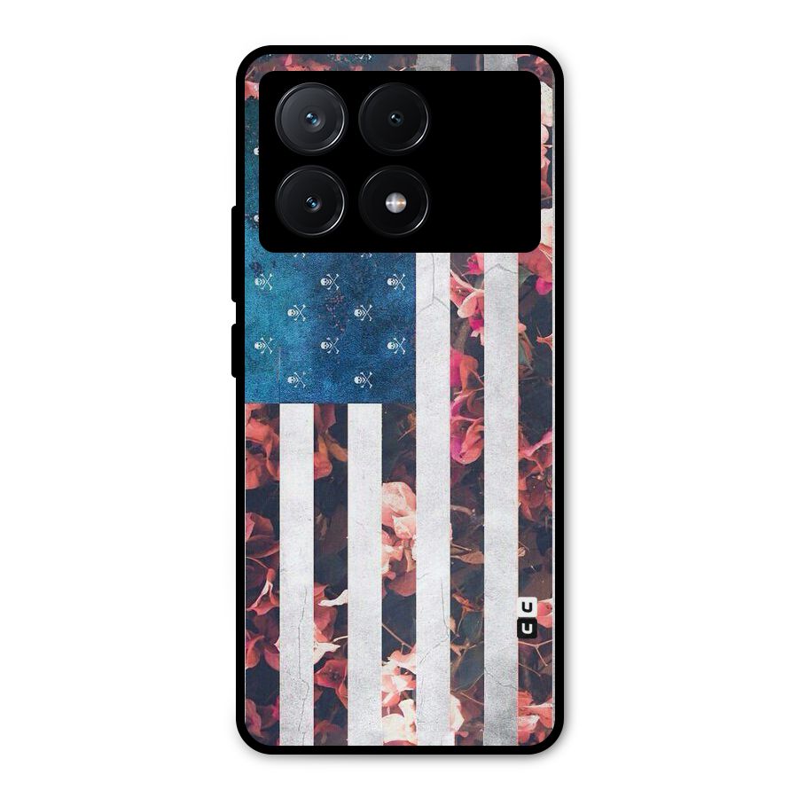 Flag Stripes Metal Back Case for Poco X6 Pro