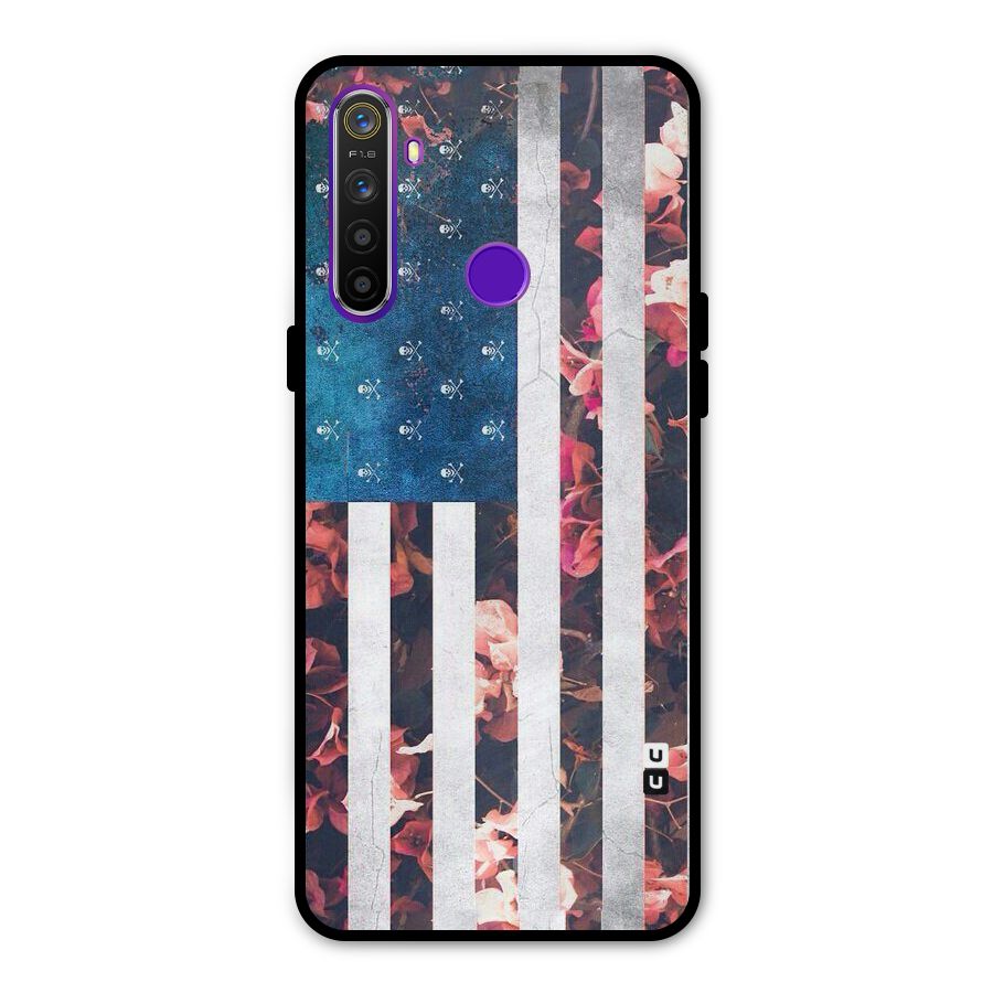 Flag Stripes Metal Back Case for Realme 5i