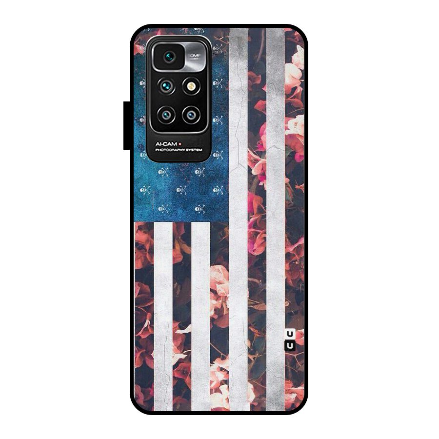 Flag Stripes Metal Back Case for Redmi 10 Prime