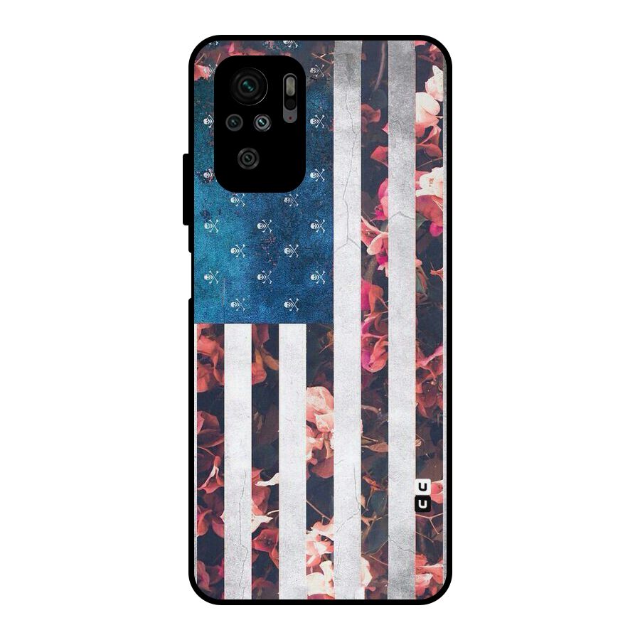 Flag Stripes Metal Back Case for Redmi Note 10S
