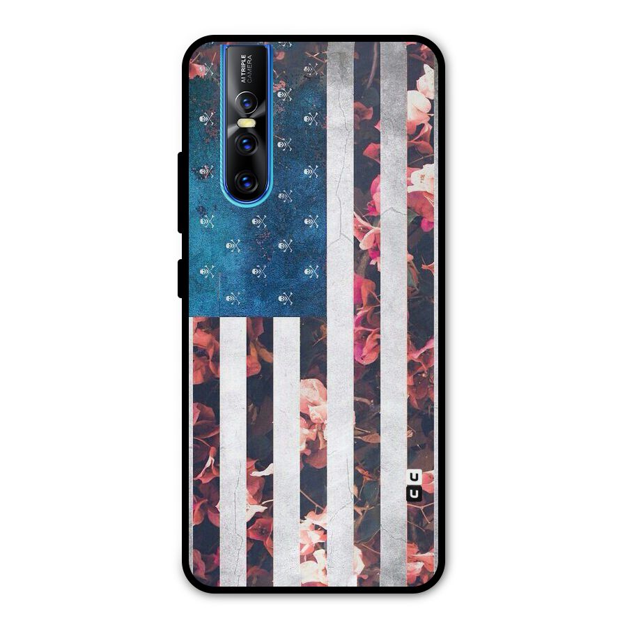 Flag Stripes Metal Back Case for Vivo V15 Pro