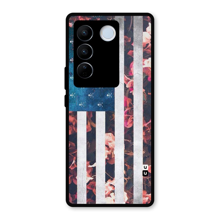 Flag Stripes Metal Back Case for Vivo V27