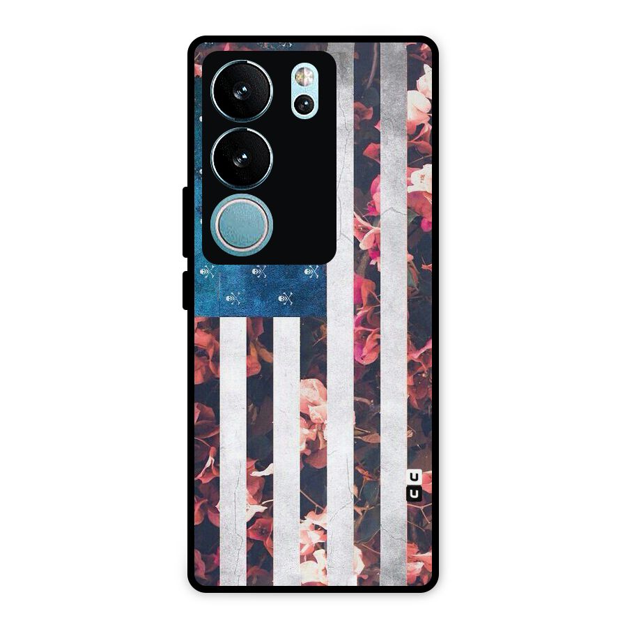 Flag Stripes Metal Back Case for Vivo V29