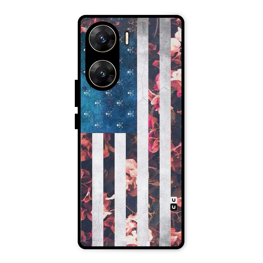 Flag Stripes Metal Back Case for Vivo V29e