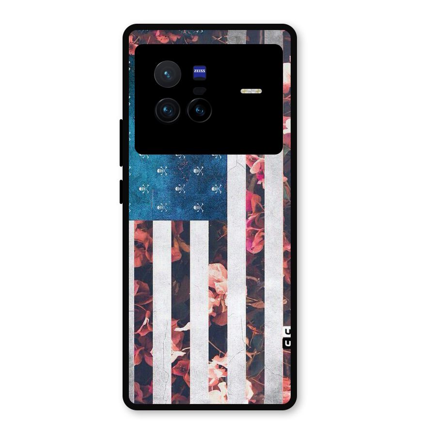 Flag Stripes Metal Back Case for Vivo X80