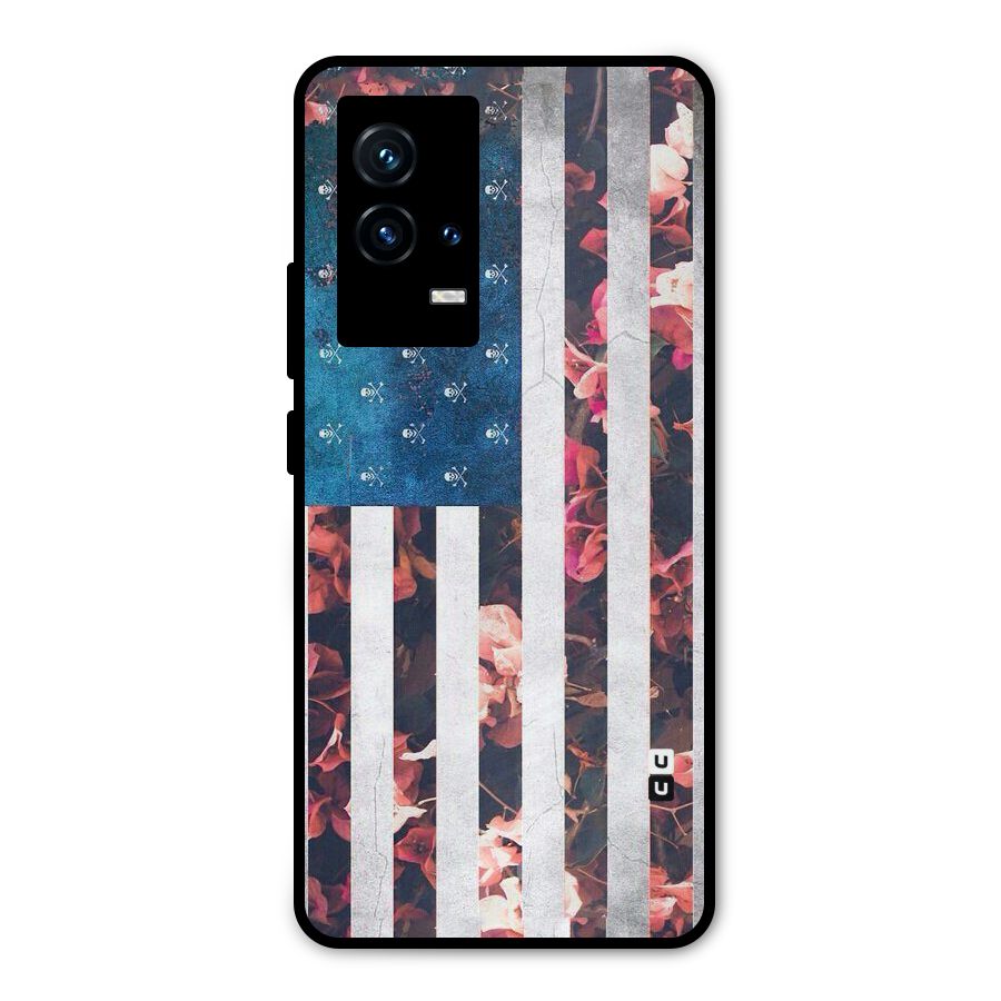 Flag Stripes Metal Back Case for iQOO 9 5G