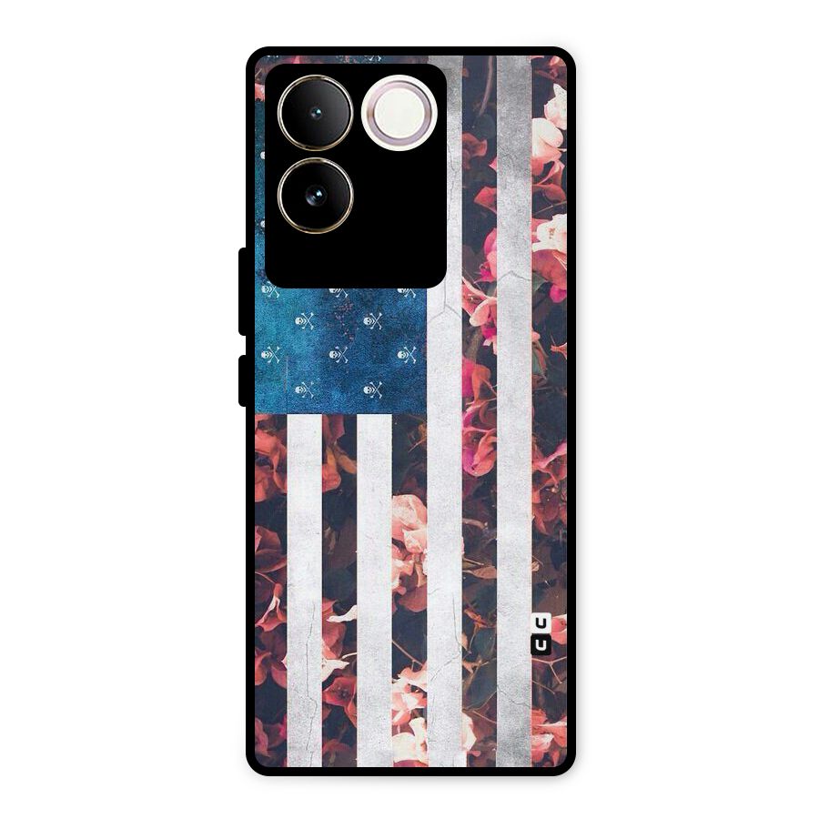 Flag Stripes Metal Back Case for iQOO Z7 Pro