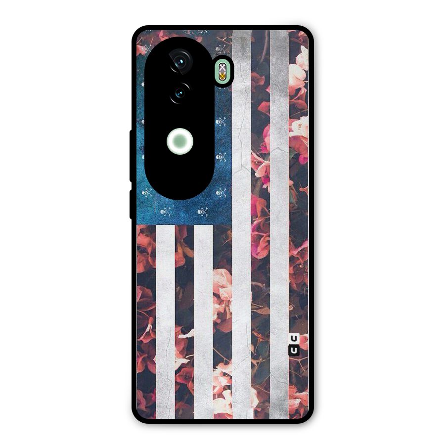 Flag Stripes Metal Back Case for iQOO Z9s