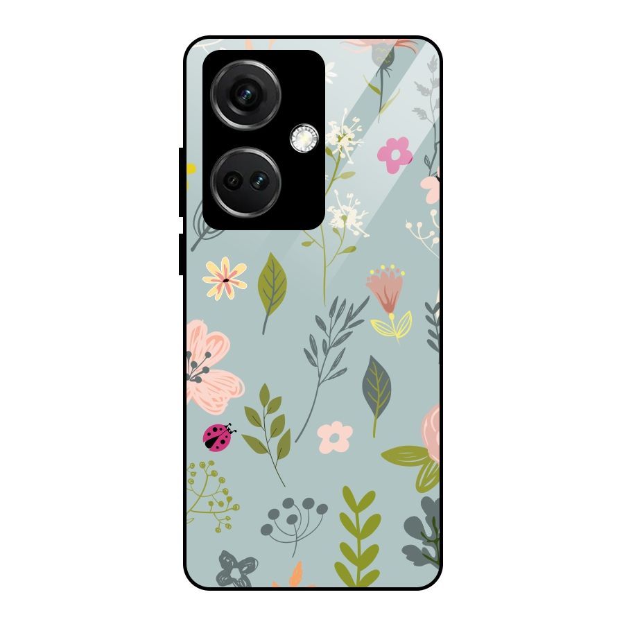 Flawless Flowers Glass Back Case for OnePlus Nord CE 3 5G