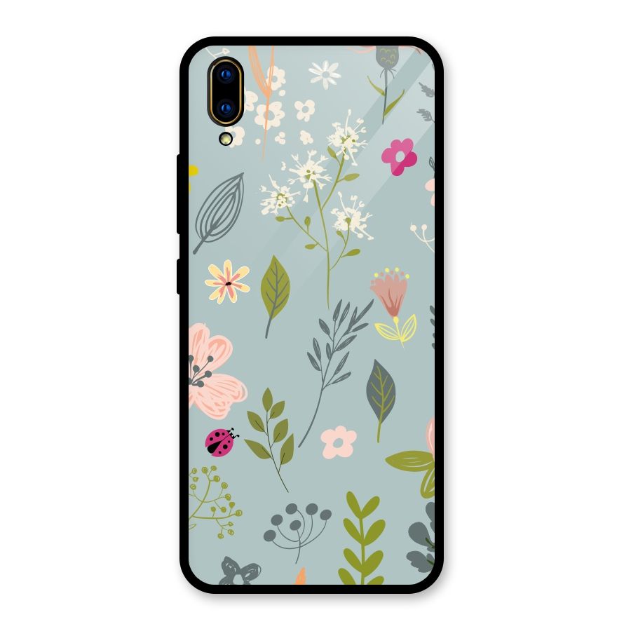 Flawless Flowers Glass Back Case for Vivo V11 Pro
