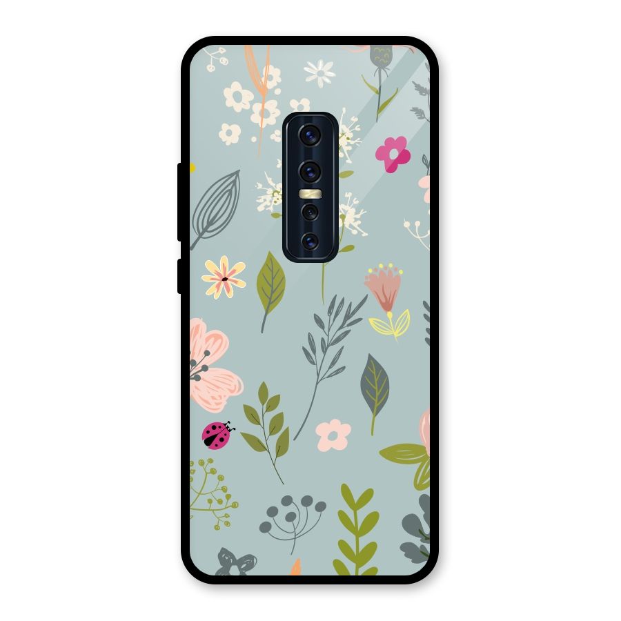 Flawless Flowers Glass Back Case for Vivo V17 Pro