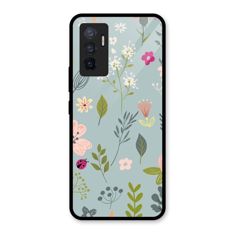 Flawless Flowers Glass Back Case for Vivo V23e