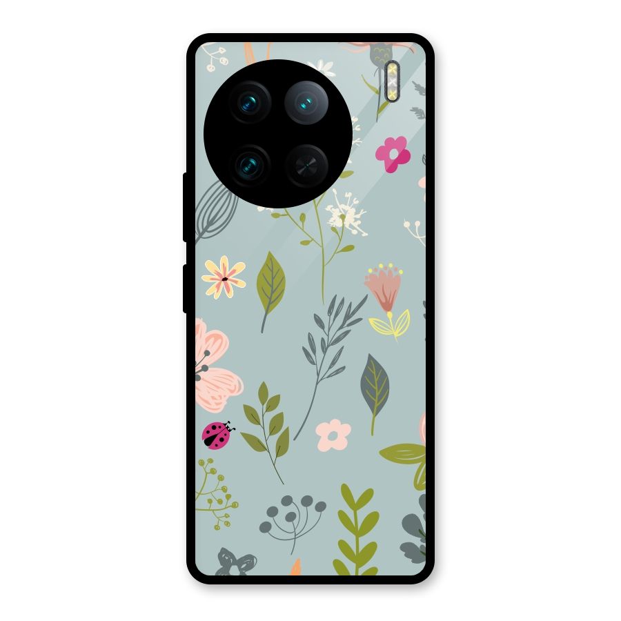 Flawless Flowers Glass Back Case for Vivo X90 Pro