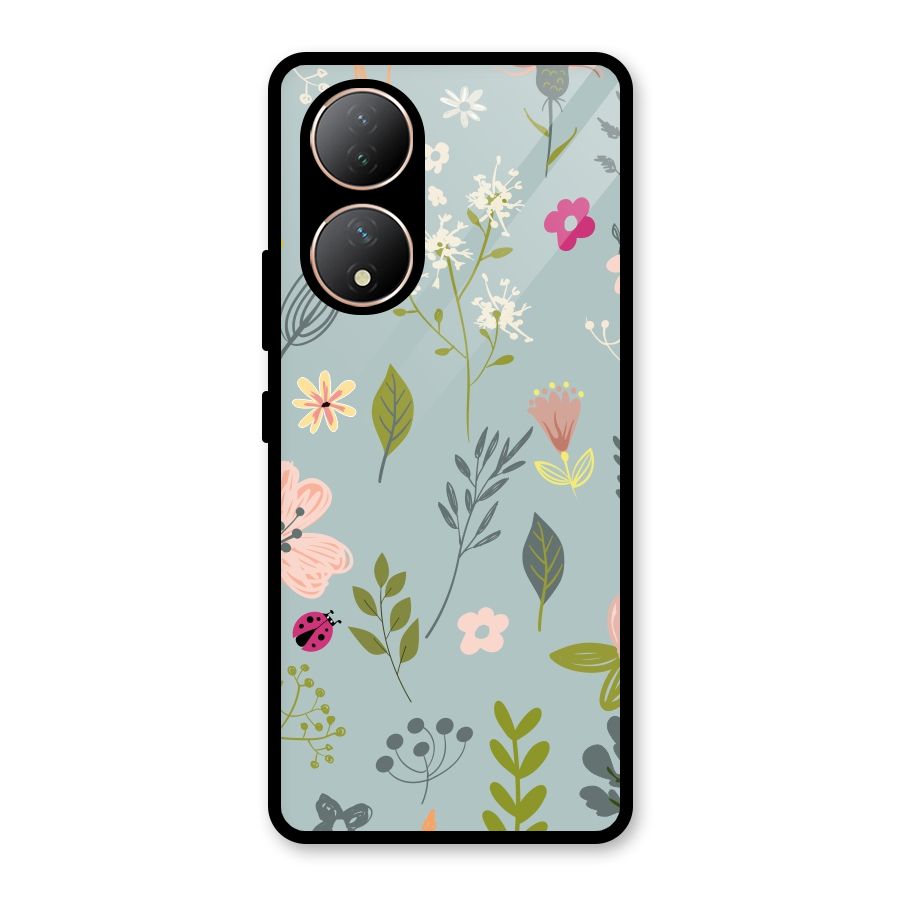 Flawless Flowers Glass Back Case for Vivo Y100A