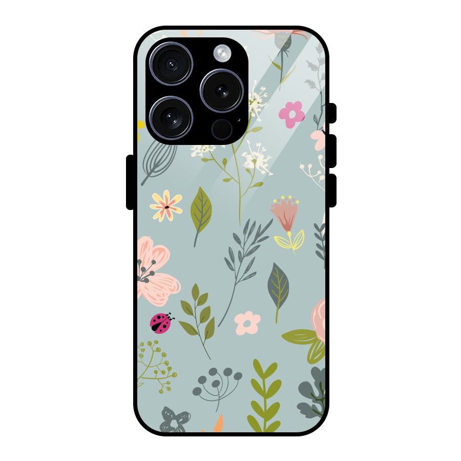 Flawless Flowers Glass Back Case for iPhone 15 Pro