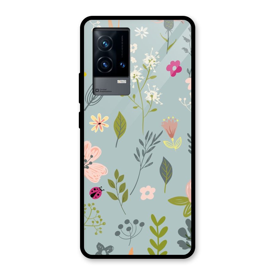 Flawless Flowers Glass Back Case for iQOO 9 5G