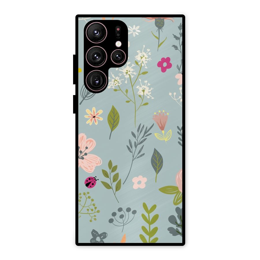 Flawless Flowers Metal Back Case for Galaxy S22 Ultra 5G