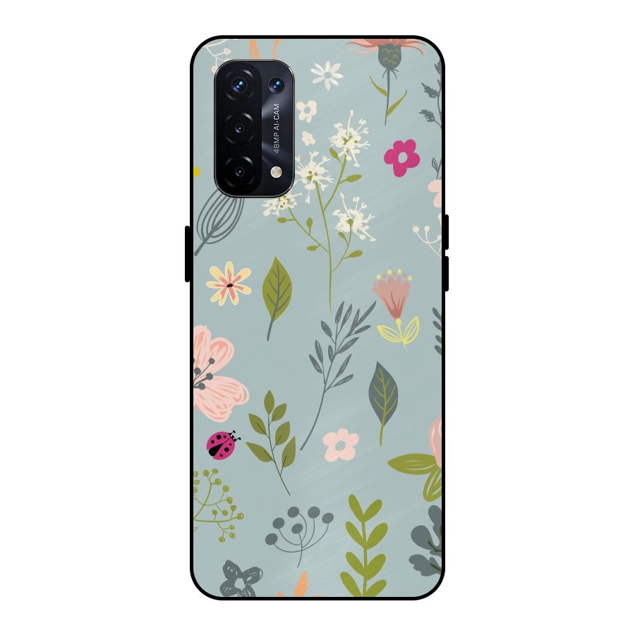 Flawless Flowers Metal Back Case for Oppo A74 5G