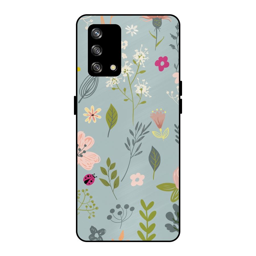 Flawless Flowers Metal Back Case for Oppo F19