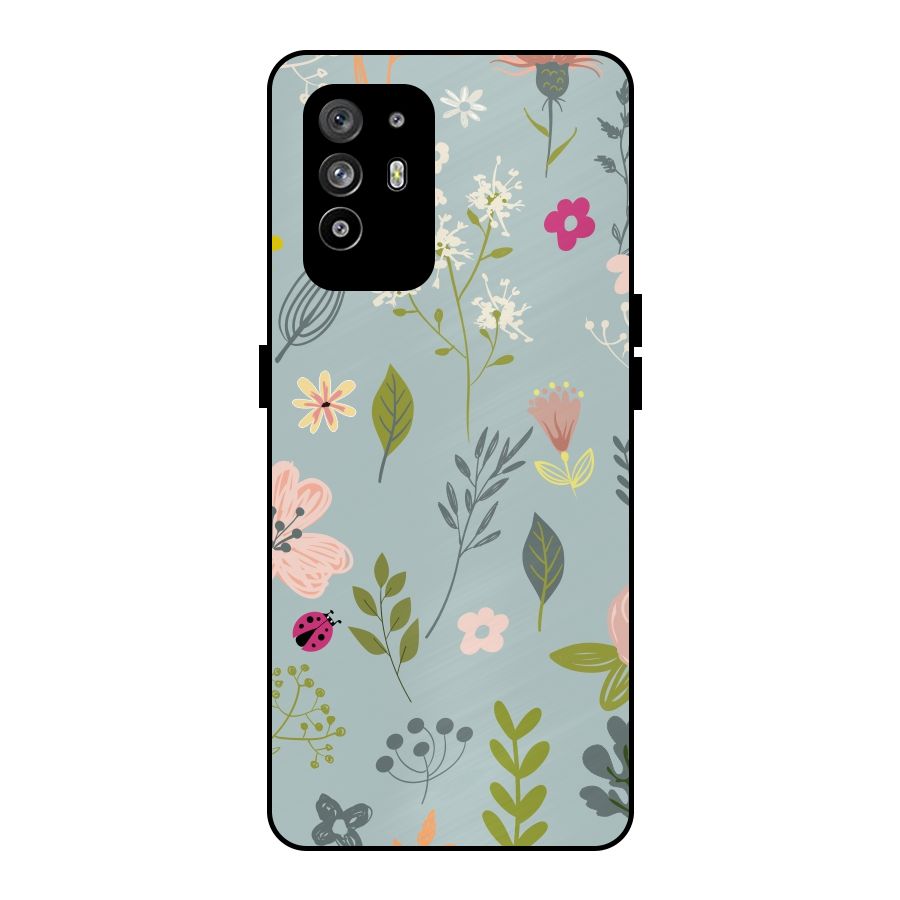 Flawless Flowers Metal Back Case for Oppo F19 Pro Plus 5G