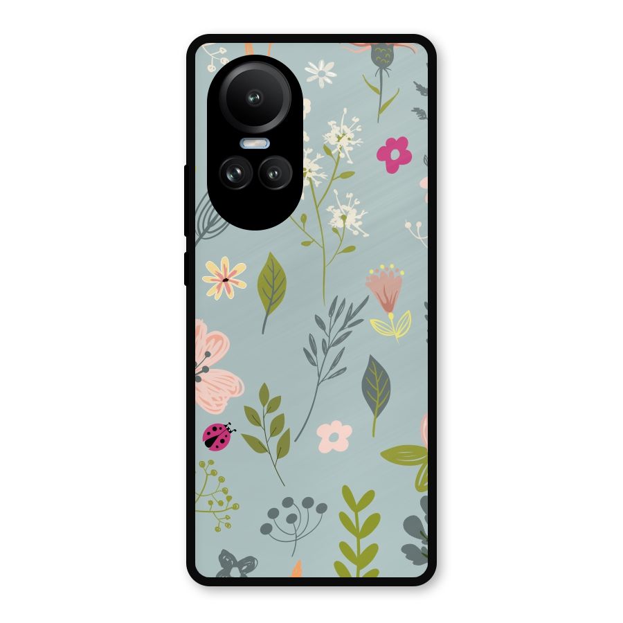 Flawless Flowers Metal Back Case for Oppo Reno10