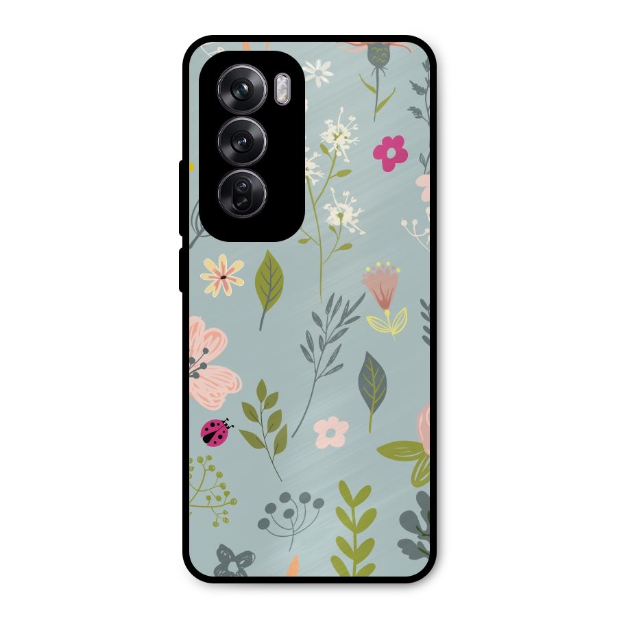 Flawless Flowers Metal Back Case for Oppo Reno12 Pro