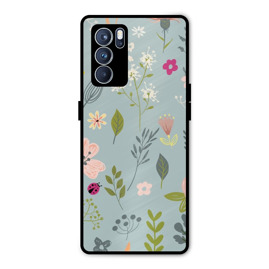 Flawless Flowers Metal Back Case for Oppo Reno6 Pro 5G