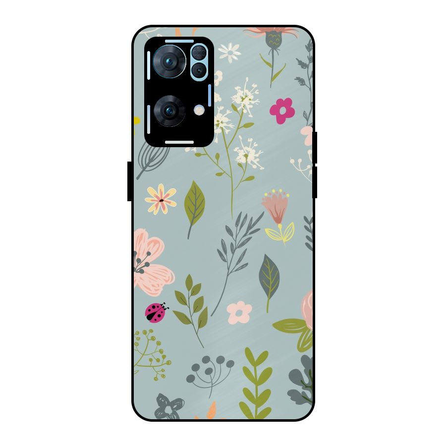 Flawless Flowers Metal Back Case for Oppo Reno7 Pro 5G