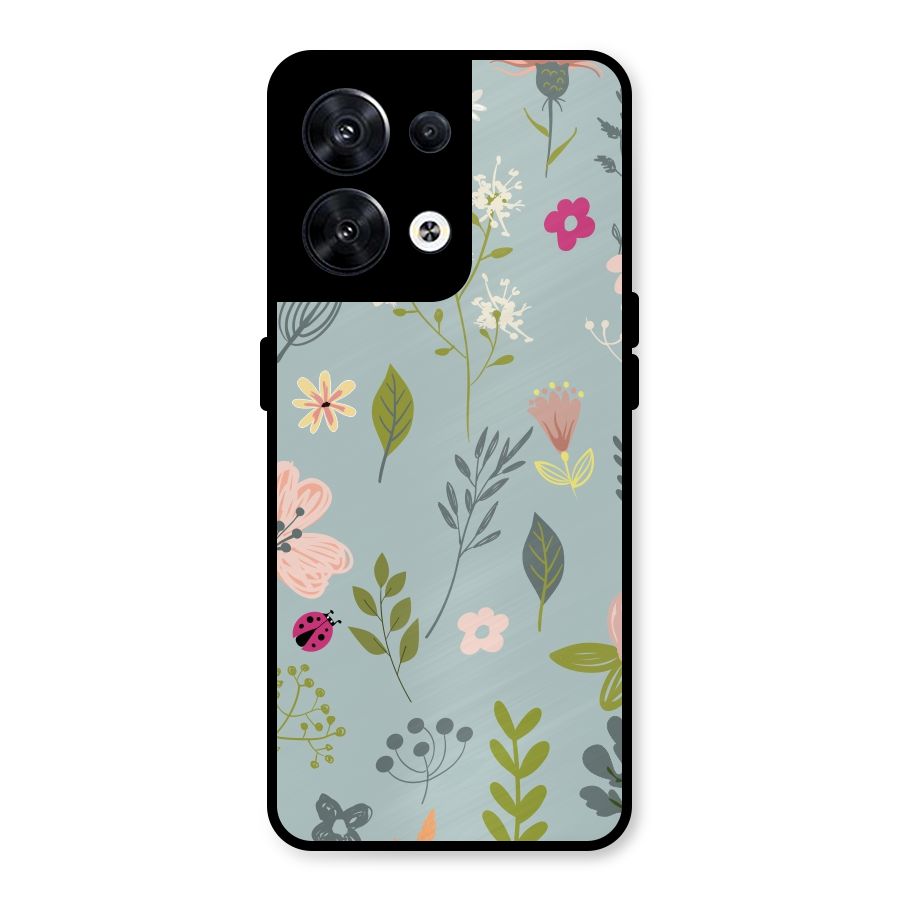Flawless Flowers Metal Back Case for Oppo Reno8 5G