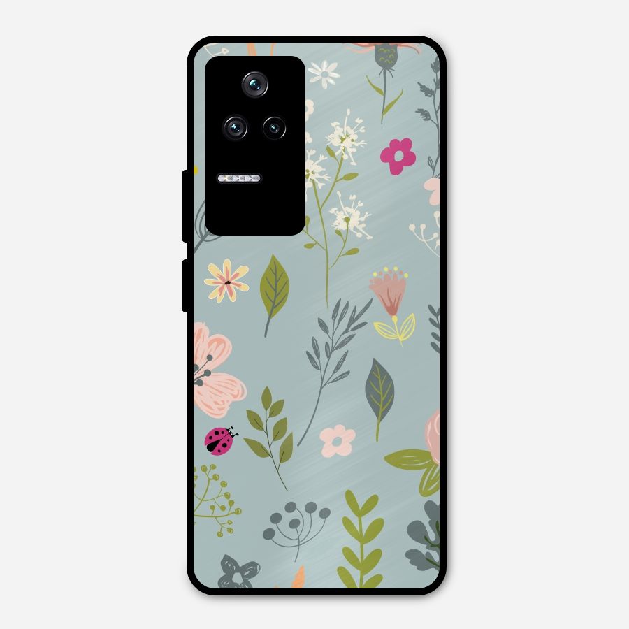 Flawless Flowers Metal Back Case for Poco F4 5G