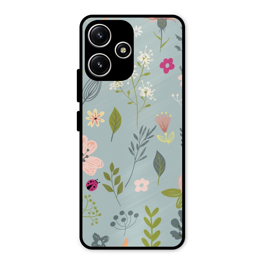 Flawless Flowers Metal Back Case for Poco M6 Pro