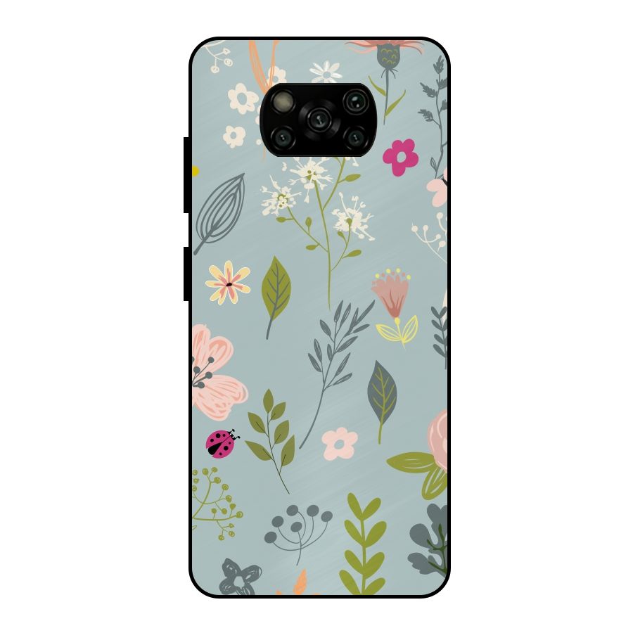 Flawless Flowers Metal Back Case for Poco X3