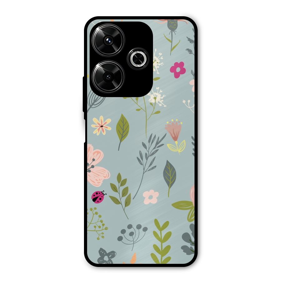 Flawless Flowers Metal Back Case for Redmi 13 5G
