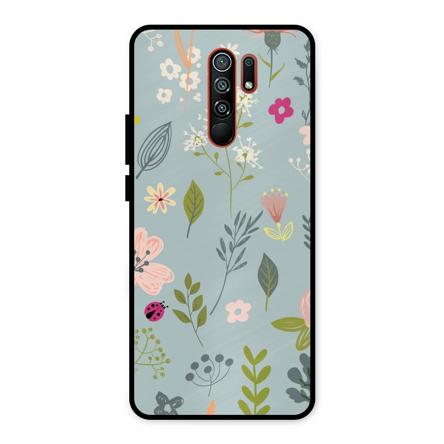 Flawless Flowers Metal Back Case for Redmi 9 Prime