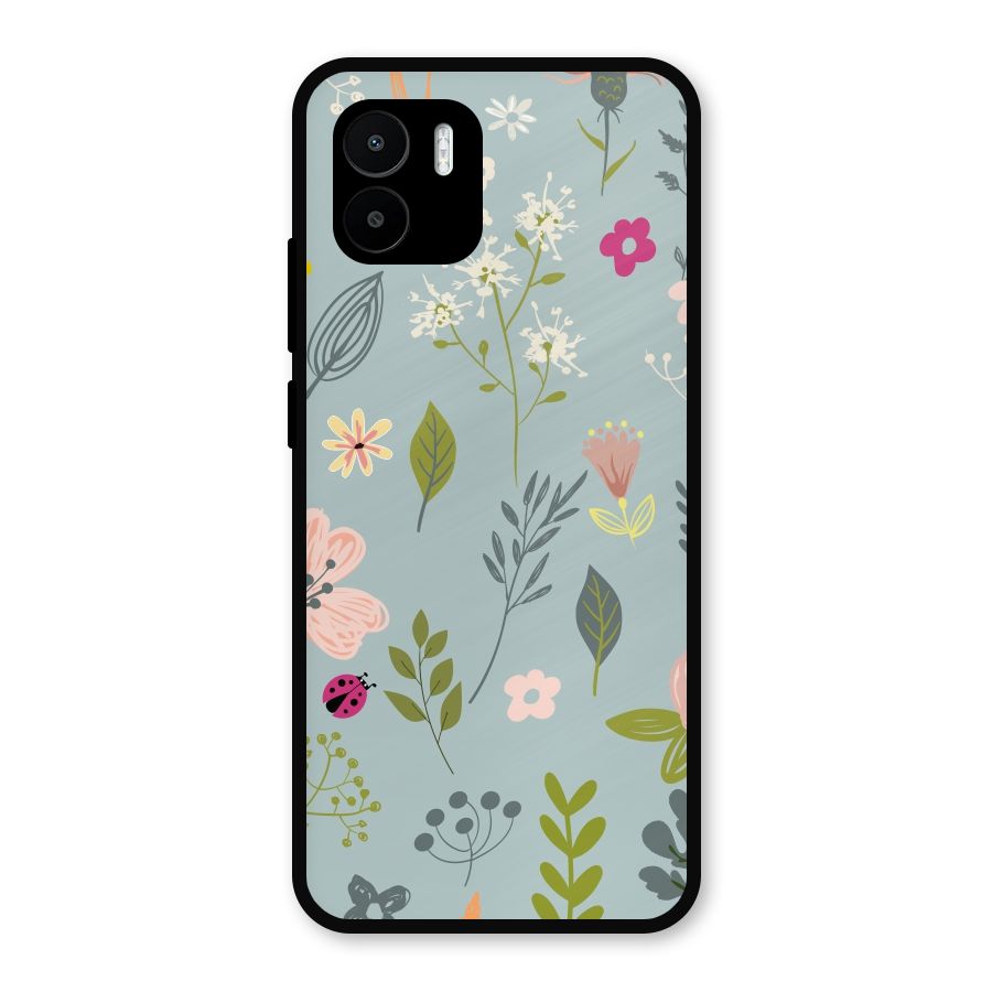 Flawless Flowers Metal Back Case for Redmi A2