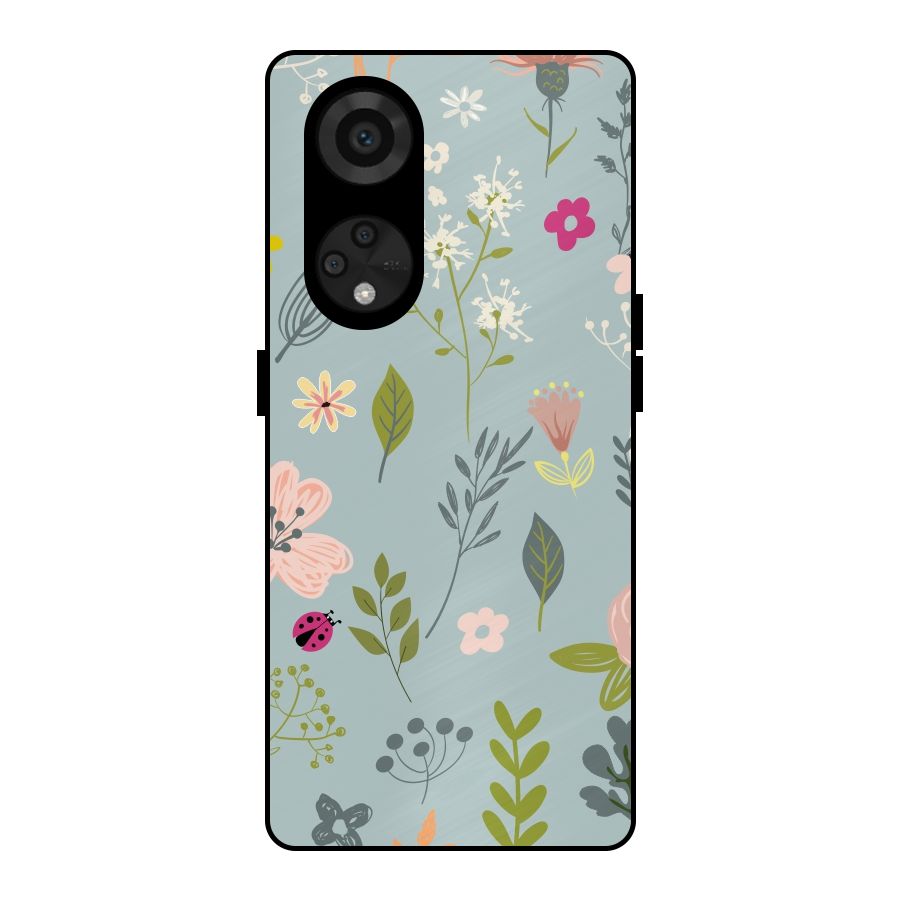 Flawless Flowers Metal Back Case for Reno8 T 5G