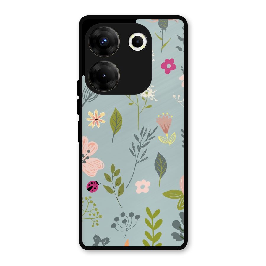 Flawless Flowers Metal Back Case for Tecno Camon 20