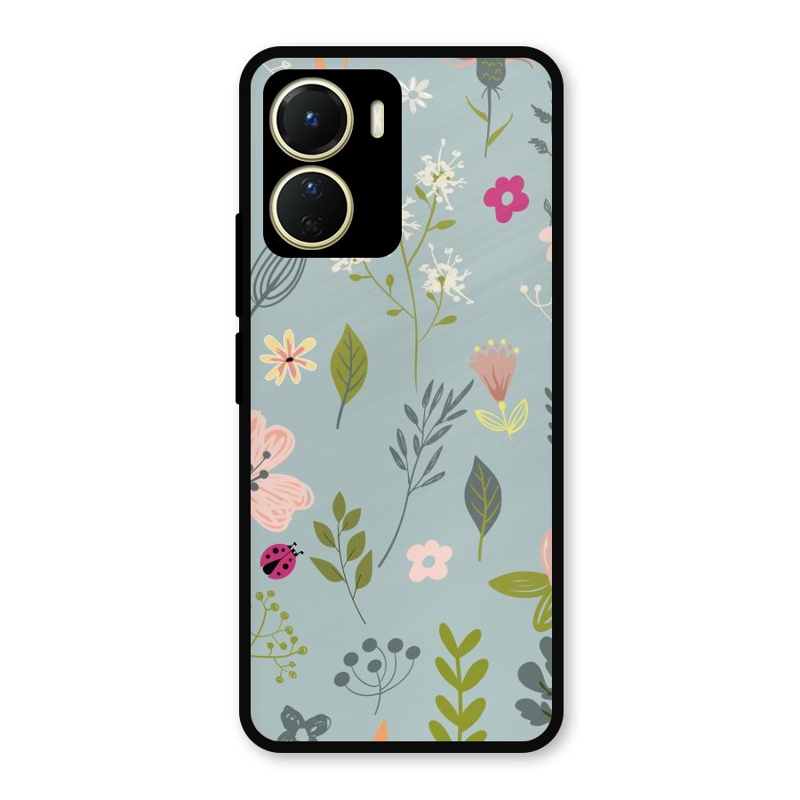 Flawless Flowers Metal Back Case for Vivo T2x