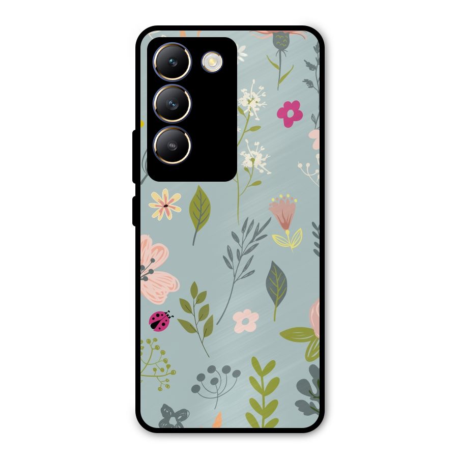 Flawless Flowers Metal Back Case for Vivo T3 5G